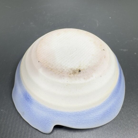 Blue Glazed Japanese Pottery Fish Dish Sushi Dip Plate Dish Bowl Small Stamped - Picture 5 of 13